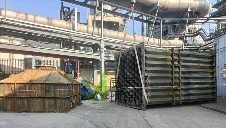 The Removed Anode System and Air Chamber of the Wet Electrostatic Precipitator with Corrosion of Varying Degrees